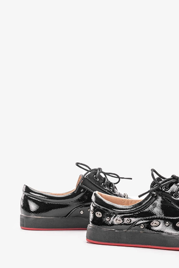 Zapatillas de deporte para niños Mikaela de piel de charol negra 2