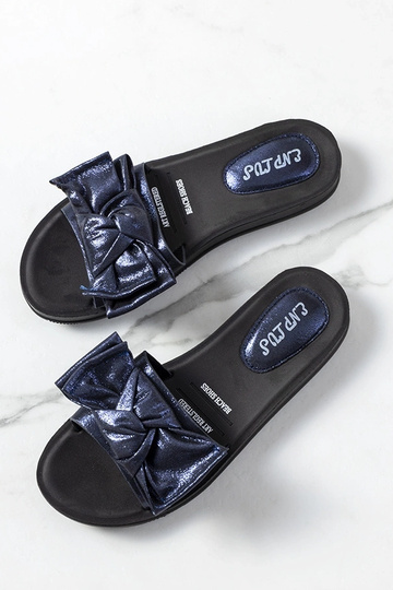 Chanclas azul marino con lazo brillante Sora 2