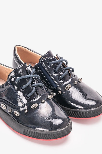 Zapatillas deportivas para niños Fatna en charol azul marino 2