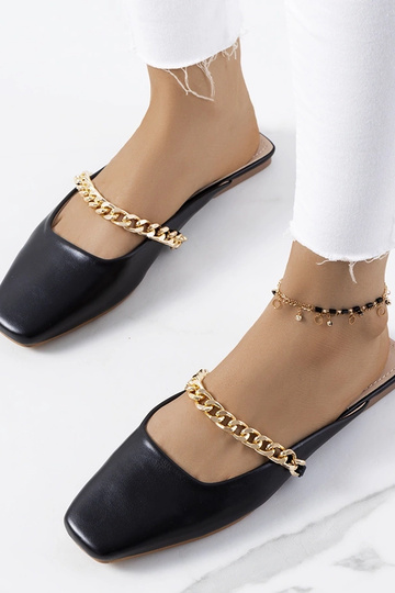 Chanclas elegantes negras, “Baras”
