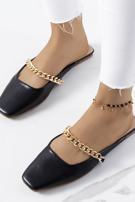 Chanclas elegantes negras, “Baras” Chanclas elegantes negras, “Baras”