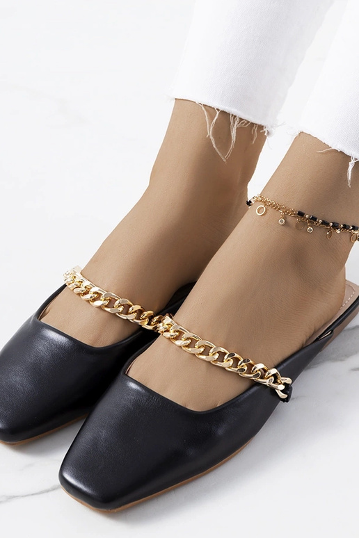 Chanclas elegantes negras, “Baras” Chanclas elegantes negras, “Baras”