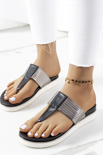 Mules negros metalizados Murilo