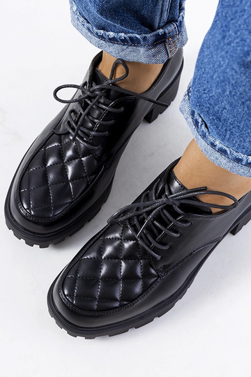 Botines negros con tacón grueso, "Landra" 2
