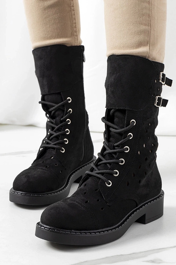Botines negros Barkly calados