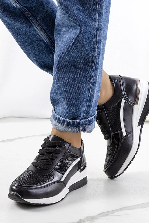 Zapatillas de piel Veloso negras