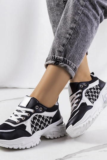Zapatillas deportivas de mujer Florival en blanco y negro 2