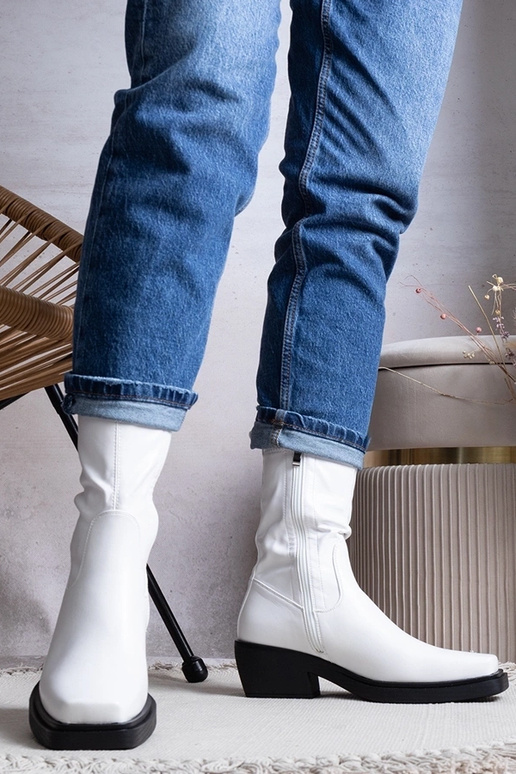 Botas blancas de tacón, "Marisa"