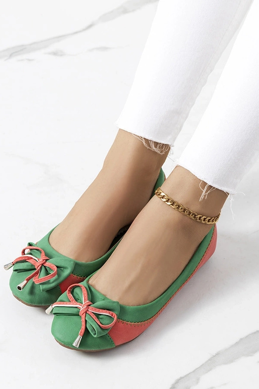 Bailarinas con lazo Eske en color verde Bailarinas con lazo Eske en color verde