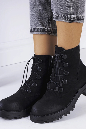 Zapatos negros de ante sintético Cesterfield