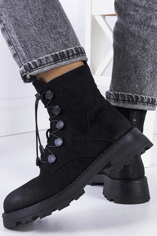 Zapatos negros de ante sintético...