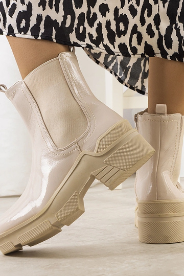Botines de piel charol beige Asma 2