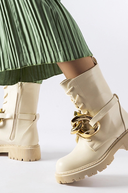 Botas de cadena Galar beige Botas de cadena Galar beige