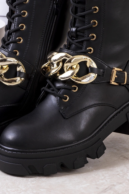 Botines con cadena Laboy negros