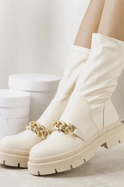 Botines beige suela alta Luisina