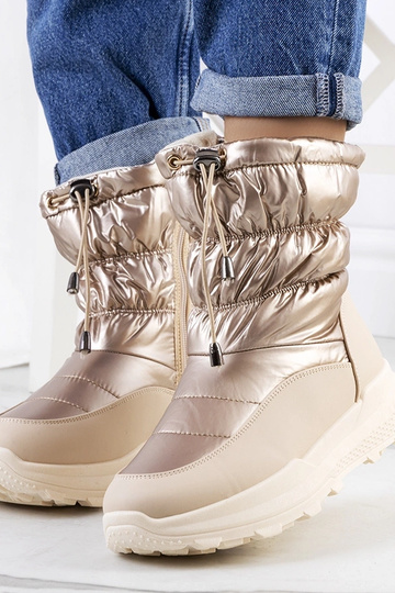 Botas de invierno doradas con cremalleras, "Houle"