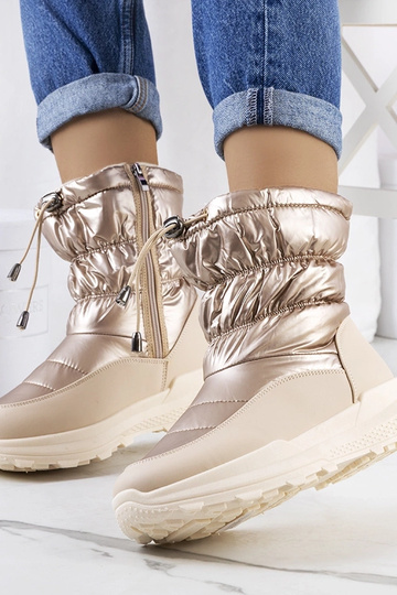 Botas de invierno doradas con cremalleras, "Houle" 2