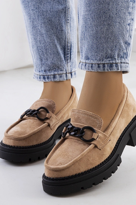 Mocasines color arena con suela de...