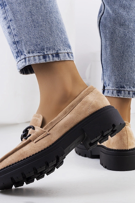 Mocasines color arena con suela de...