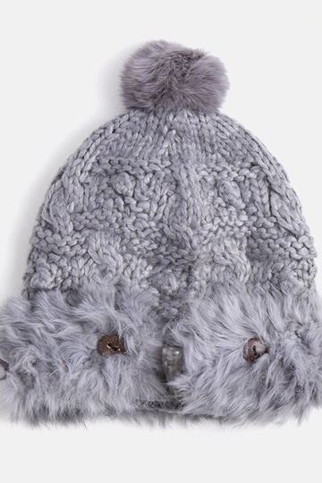 Gorro de piel gris Danna