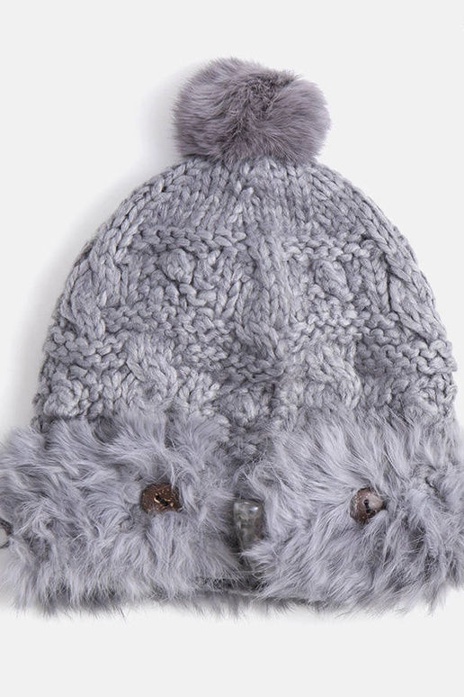 Gorro de piel gris Danna Gorro de piel gris Danna