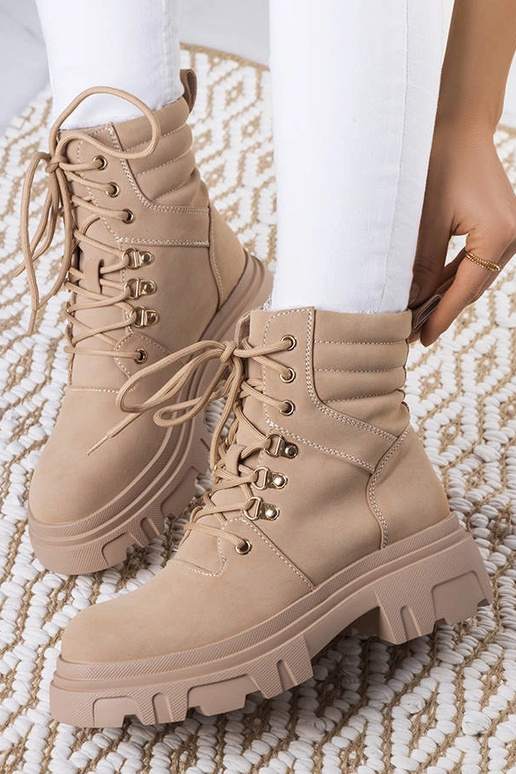 Botines beige con suela masiva Lyric