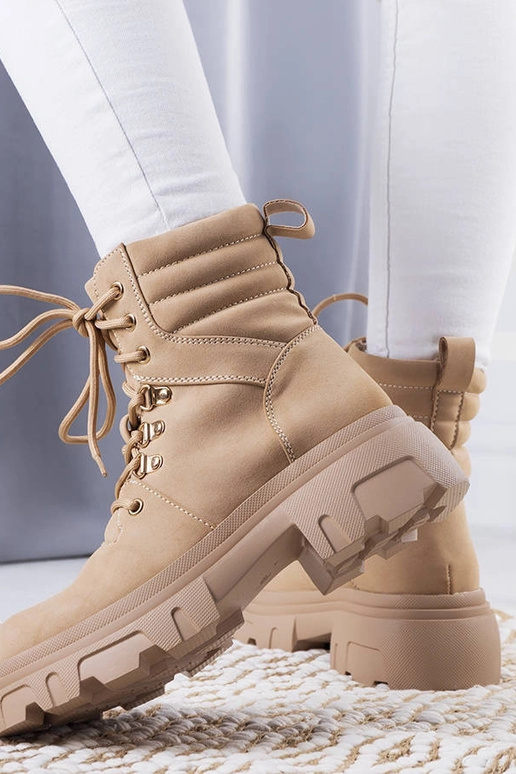 Botines beige con suela masiva Lyric