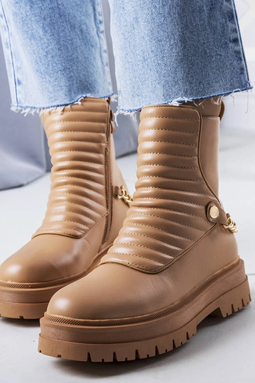 Botines beige aislantes con cadena Pareda 2