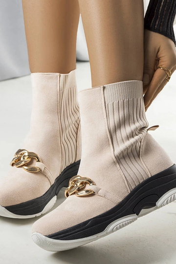 Botines con cadena aislante Ulster en color beige