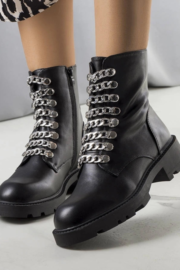 Botas negras de cadena Sylas