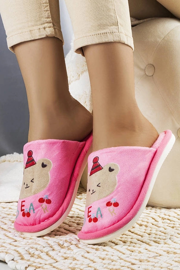 Pantuflas de oso suaves de color rosa oscuro 2