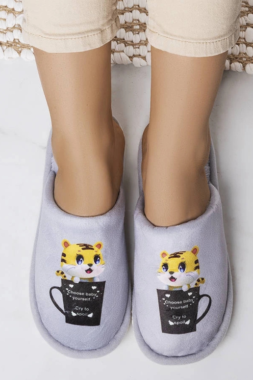 Pantuflas suaves color gris Catcup