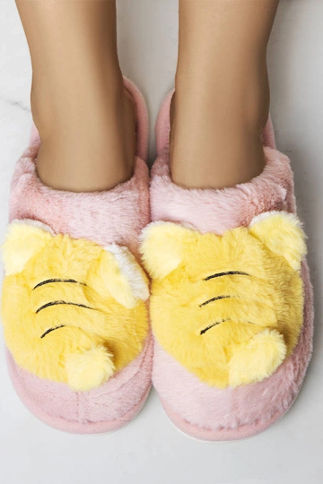 Pantuflas suaves de abeja de color rosa y amarillo 2