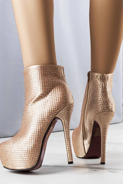 Botines de tacón alto dorados Tatiana