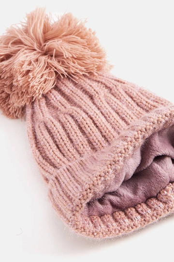 Gorro con pompón rosa de... 2