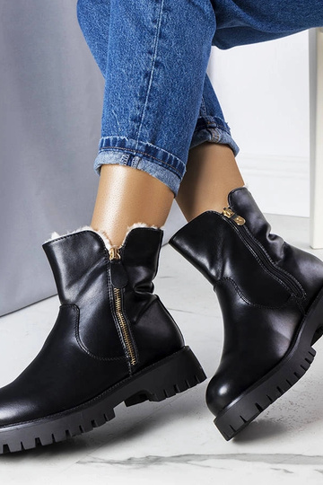 Botines negros aislantes con pelo Teris