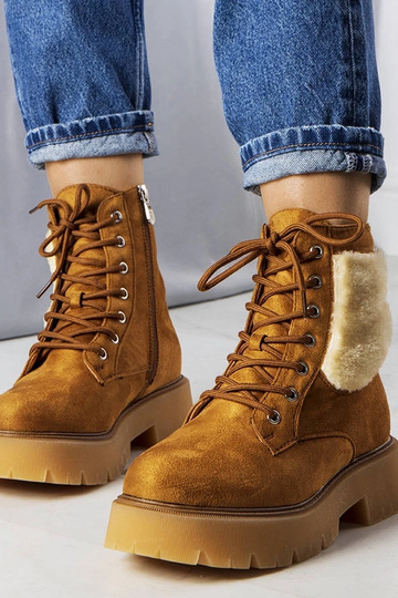 Botines de invierno marrones con pelaje, "Bernar"