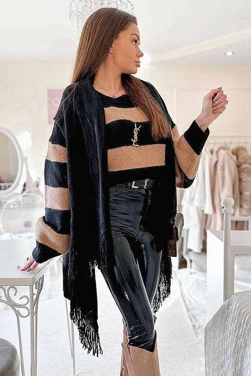 Chal de flecos negro de junio