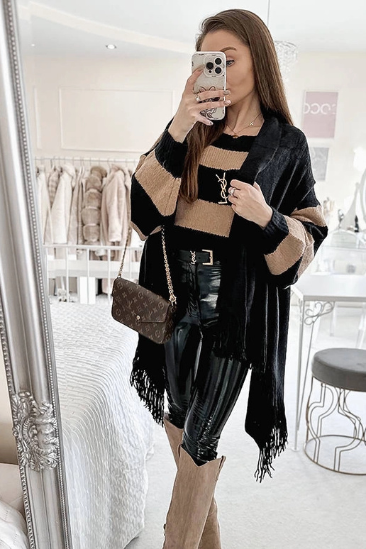 Chal de flecos negro de junio