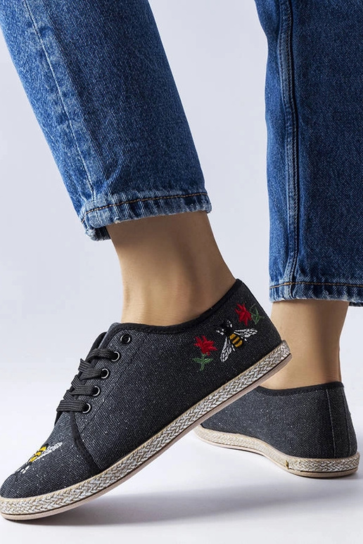 Alpargatas Malia con purpurina negra