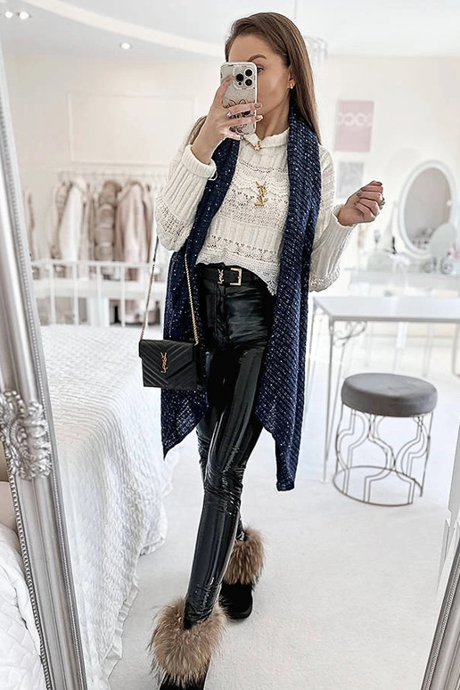 Bufanda de lunares azul marino Khalil