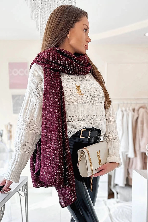 Bufanda Khalil de lunares burdeos