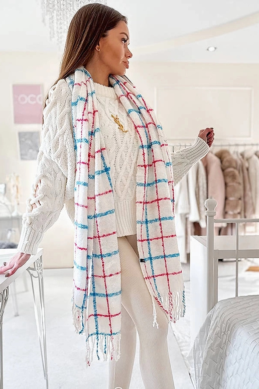 Bufanda de cuadros blancos de Rachael