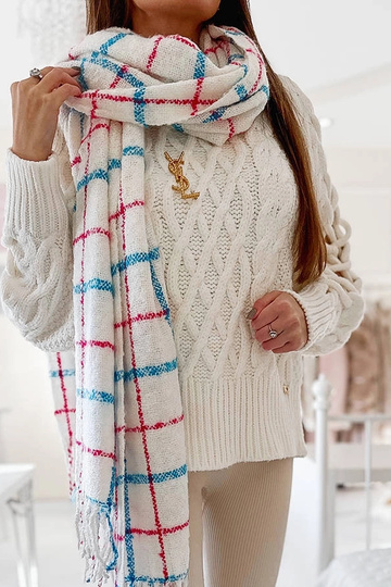 Bufanda de cuadros blancos... 2