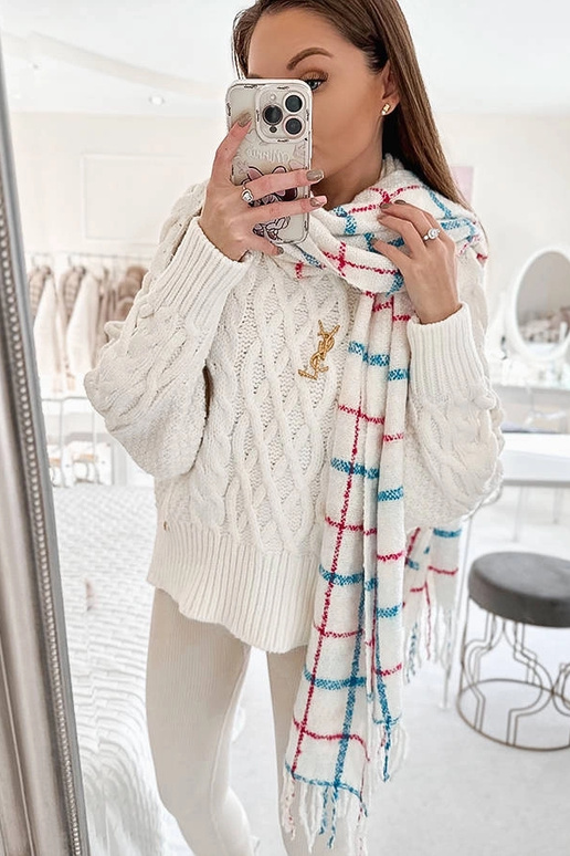 Bufanda de cuadros blancos de Rachael