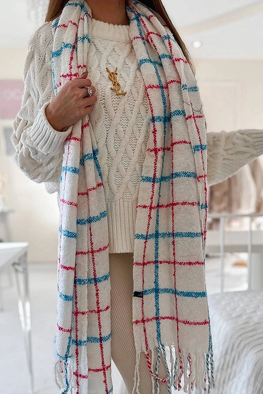 Bufanda de cuadros blancos de Rachael