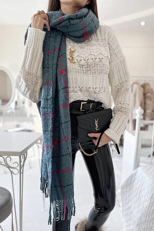 Bufanda de cuadros azules de Rachael