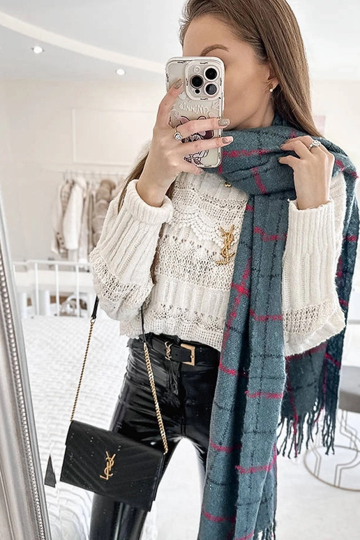 Bufanda de cuadros azules de Rachael