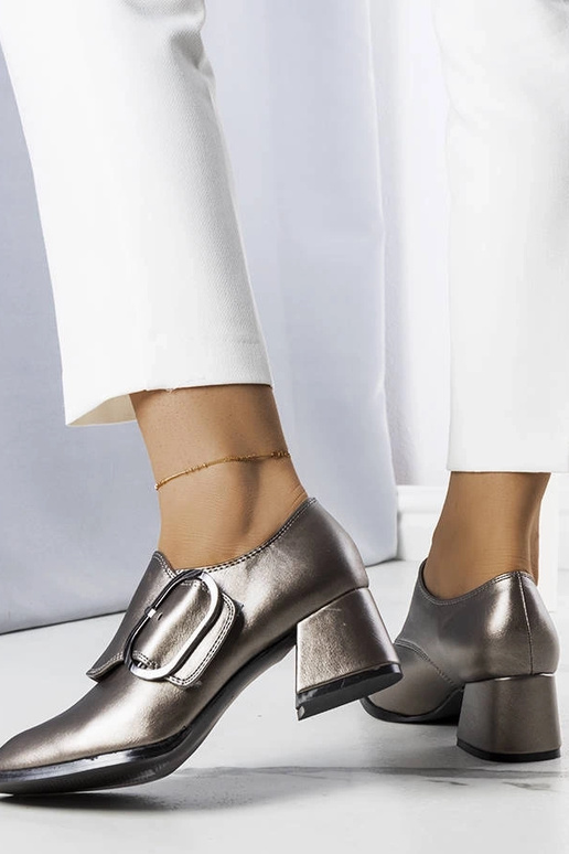 Zapatos de tacón de bloque grises Ailani