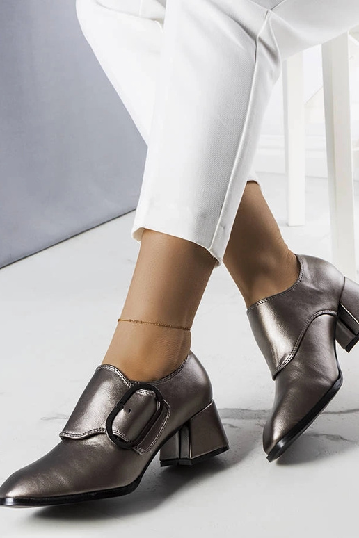 Zapatos de tacón de bloque grises Ailani